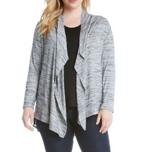 Karen Kane Light Gray DRAPE CARDIGAN